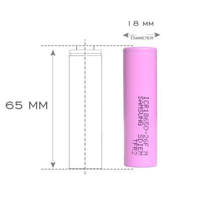 China Samsung 26F 18650 lithium ion battery high drain vape Battery for sale