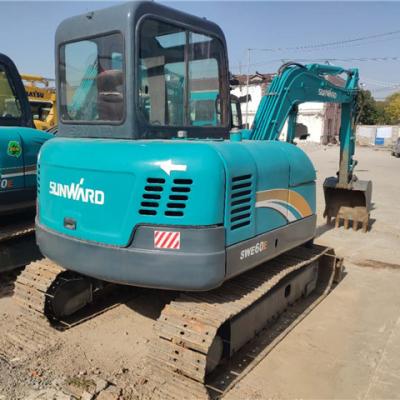China Construction works China Made Domestic Sunward Few Working Hours SWE60H Small Size Used Hydraulic Excavator Sale for sale