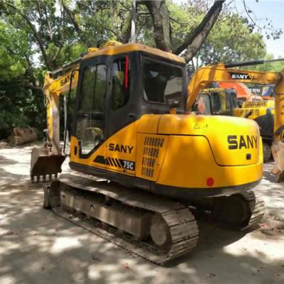 China Construction works Made in China Domestic Sany Few Working Hours SY75-8 Small Size Used Hydraulic Excavator for sale
