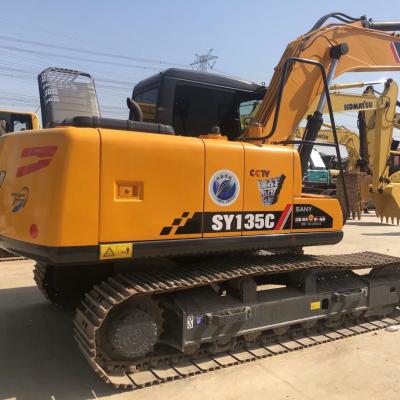 China Construction works original used SY135C sany second hand crawler excavator in good condition for sale for sale