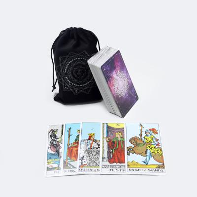 Κίνα Κατασκευαστής τυπωμένο mazo de tarot para principiantes προσαρμοσμένη εκτύπωση κομψό κατάστρωμα ταρώ με βελούδινο περιτύλιγμα προς πώληση