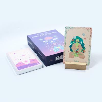 China Impressão personalizada de cartões de Tarô Oráculo Francês Roxo Impressão Fazer Cartão de Tarô de Mulheres de Alta Qualidade com saco à venda
