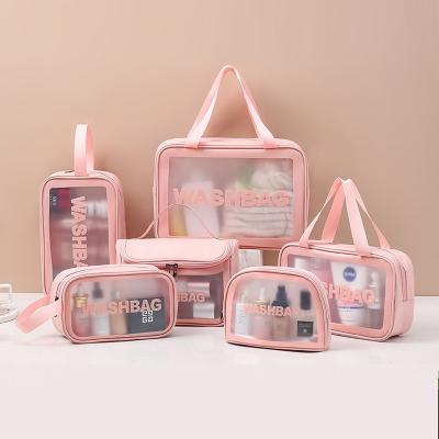 China Modern Popular Women and Girls Transparent Travel Wash Bag Clear Toiletry Bag Makeup Cosmetic Bag for sale