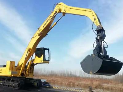 China The shell bucket and grab of the excavator are made of high-strength manganese steel and can rotate for sand mining for sale