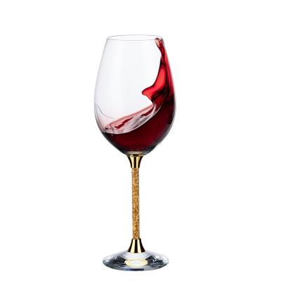 China Custom No Golden Stem Round Crystal Base Magnificent Crystal Stand Women's Red Wine Glass for sale