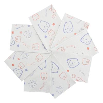 China PB017P Zogear Waterproof Disposable Waterproof Printing Dental Towel/Dental Apron, 2 ply poly paper +1ply for sale