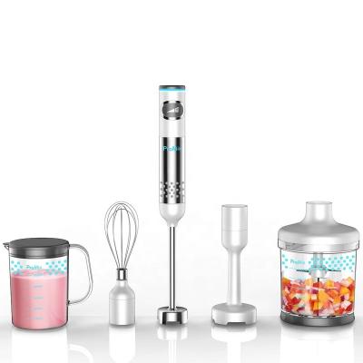 China Variable Speed 400W 4-in-1 Hand Immersion Blender includes 304 stainless steel stick blender, 500ml beaker, 500ml food processor and beater for sale