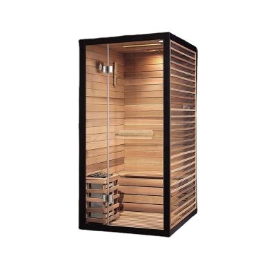 China Far Lightwave Crystal Red Steam Plate Heating Computer Control Panel Carbon Wood Physiotherapy Home Sauna Room Sweat Steamer for sale