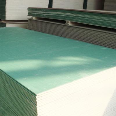 China 12.5mm Moisture Gypsum Board 1200x1800 Plain Pattern Green Color for sale