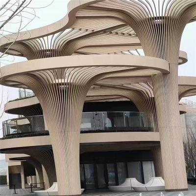China Woodgrain Color Metal Ceiling Design 2.0mm Curve Baffle Ceiling for sale