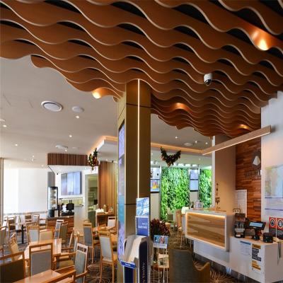 China 2mm Thickness Aluminum Baffle Wave Ceiling For Office Building for sale