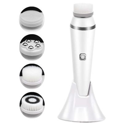 China Multi Function USB DEEP CLEANING Massager 4 in 1 Instrument Soft Cleansing Electric Facial Cleansing Brush for sale