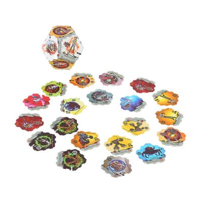 China DIY TOY OEM whosale kids cartton 3D plastic puzzle connect pentagon tazo for free food promotion gift for sale