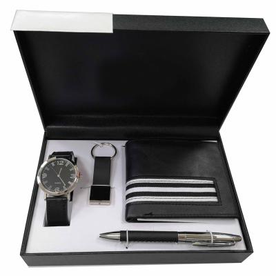 China Not Specified China Factory Price Men Valentine's Day Watch Gift Box Set Leather Men's Birthday Gift Set Christmas Day Watch Gift Set for sale