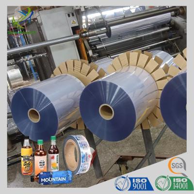 China Best Price High Shrinkable Blow Molding And Cast Thickness 35 Micron Heat Shrink PVC Film For Label Printing for sale