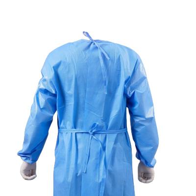 China Factory Offer Nonwoven Surgical Gown Disposable Isolation Protective Clothing Gown for sale