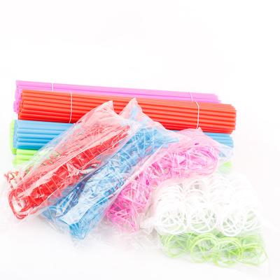 China Custom Plastic Balloon Accessories 100pcs/bag Color 35cm Long&thicken Balloon Sticks And Cups for sale