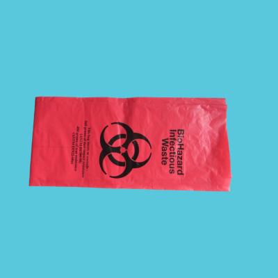 China No Leak Hospital Grade Biohazard Waste Bags 24'' Red Trash Liner With Hazard Symbol For Infectious Waste for sale