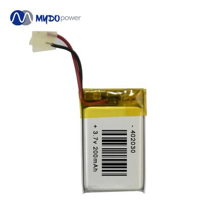 China Long cycle life 200mah Mini Lithium 3.7v 402030 lipo batteries for beauty instrument electronic products for sale
