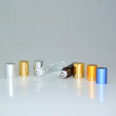 China Personal care 10ml rollon amber glass bottle with roller and rollon cap for sale