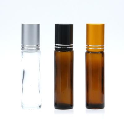 China 10ml Personal Care Roller Bottle Clear With Colored Lid for sale