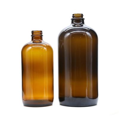 China Wholesale 1oz 2oz 4oz 8oz 16oz 32oz Personal Care Factory Boston Round Boston Round Glass Bottle for sale