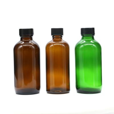 China Personal Care Factory Wholesale 1oz 2oz 4oz 8oz 16oz 32oz Round Boston Glass Bottle With Cap for sale