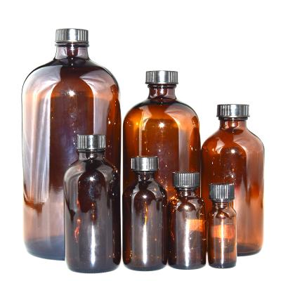 China High Quality Personal Care Manufacturer Supplier 16oz 1oz 2oz 4oz 8oz 16oz 32oz Boston Round Glass Bottle for sale