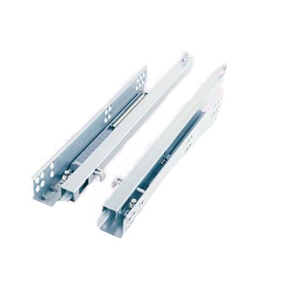 China Single Installation Telescopic Channel Soft Undermount Drawer Slide Narrow Rail For Sale for sale