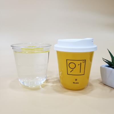 China Eco - Friendly Disposable Plastic Cup With Logo Transparent Ice Cream Container With Lid for sale
