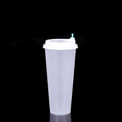 China China factory Takeway pp bubble injection eco-friendly disposable tea milk plastic cup with logo for sale