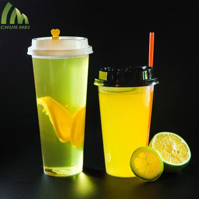China DOUBLE WALL High Permeability plastic transparent hard juice pp injection boba cups for sale
