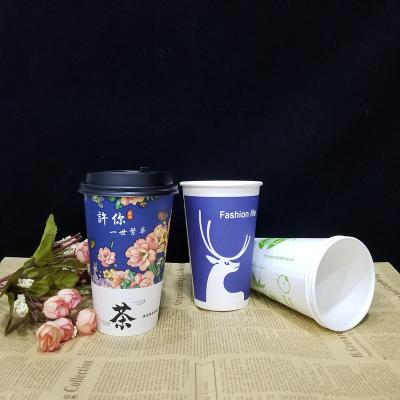 China 20oz Disposable Customized Takeaway Hot Tea Coffee Paper Cup With Lids for sale