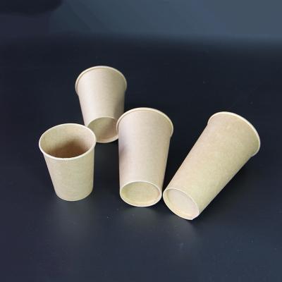 China Disposable Custom Printed Hot Drinking Disposable Kraft Paper Coffee Cups for sale