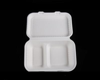 China High Quality Disposable Clamshell Paper Pulp Takeout Food Container Disposable Lunch Box for sale