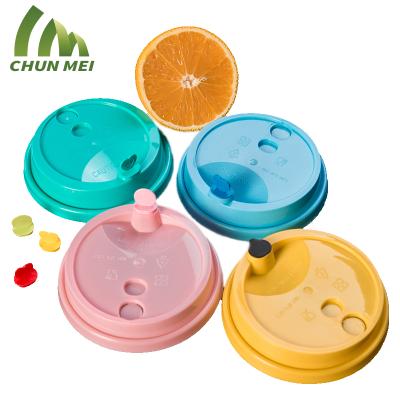 China Disposable Thickened 90 95 Caliber Non Refillable PP Injection Cup Black White Lid With Stopper for sale
