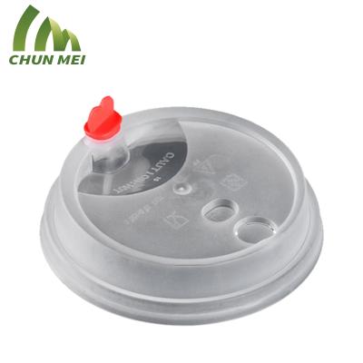 China Non-Refillable Frosted Clear PP Injection 95mm Thick Lid For Disposable Plastic Or Paper Cups for sale