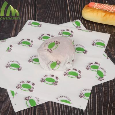 China High Quality Food Grade Oil Proof Custom Greaseproof Hamburger Sandwich Wrapping Paper for sale