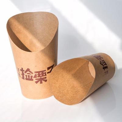 China Wholesale Disposable Colorful Takeaway Box French Fries Bag Paper Protection Slant Custom Cup for sale