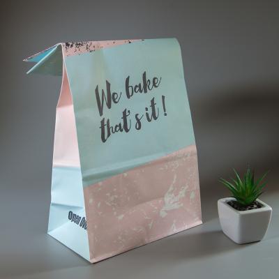 China Brown Recyclable Custom Takeaway Fast Food Kraft Paper Bag For Restaurant Packaging for sale