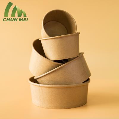 China Disposable Custom Paper Bowl Packaging Paper Soup Disposable Takeaway Packaging Box for sale