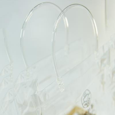 China Wholesale custom made transparent PVC moisture-proof packaging milk tea packaging handbagTakeaway bag for sale