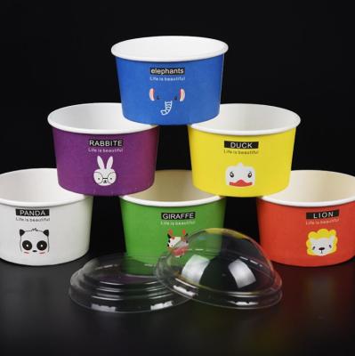 China Disposable Cheap Price Custom Logo Printed Yogurt Ice Cream Paper Bowl Cup for sale