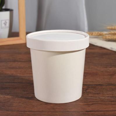 China Disposable Paper Container Bowl Wrapping Paper Salad Soup Takeout Cup for sale