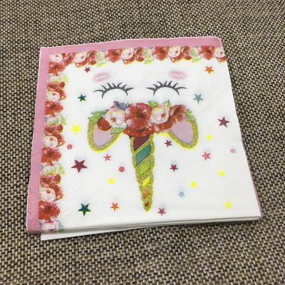 China China factory colorful printed feature colorful paper dinner napkins with logo for restaurant for sale