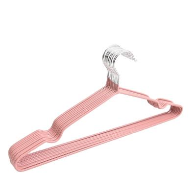China Bathroom Wholesale PVC Coated Non-Slip Metal Hangers Wire Hangers for sale