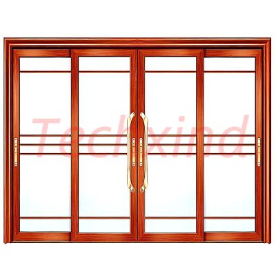 China Heat Insulation Backyard 3 Panel Farmhouse Sliding Glass Doors Fancy Doors Design for sale