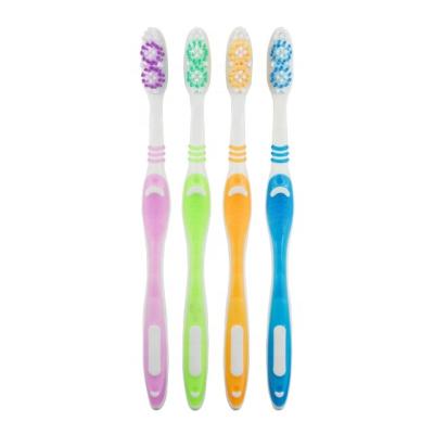 China Disposable Blue Orange Nylon Adult Rubber Toothbrush for sale