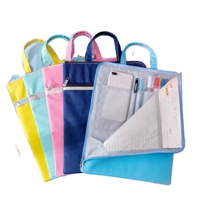 China School / Office Students Use Lightweight Document Pocket A4 Zipper Document Water Proof Color Matching Bag for sale