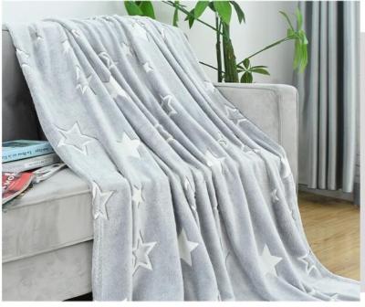 China Single Fleece Night Sheet Glowing Blanket Bedspread for sale